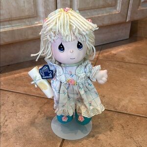 Precious Moments Cream and White Doll with Floral Accents